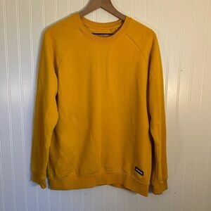 Bershka Men’s Yellow Crewneck Sweater Fleece Interior Size Medium